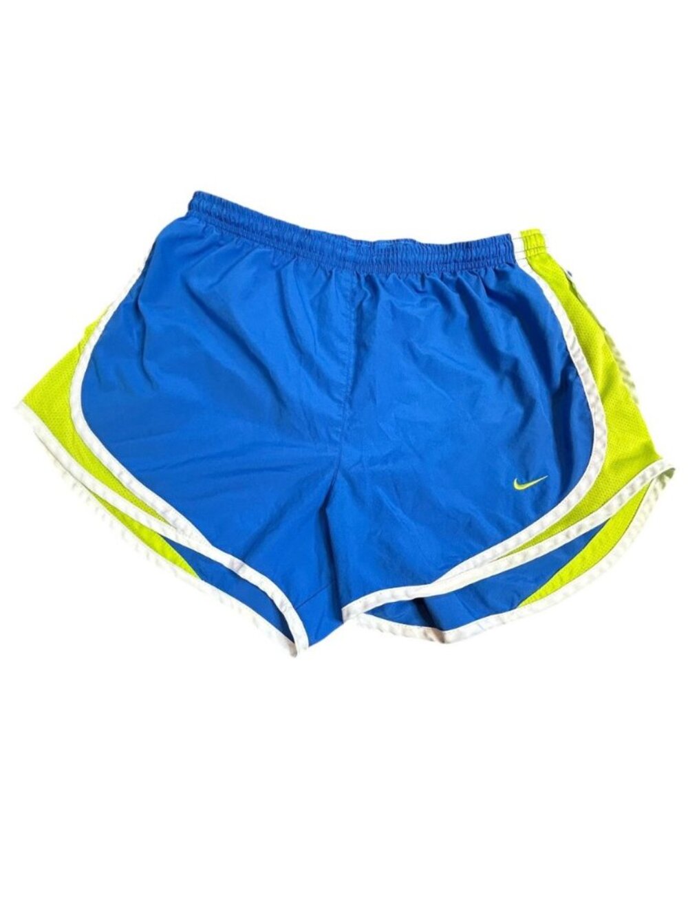 Nike Y2K Women's Dri Fit Running Shorts Blue Neon Green Size Medium